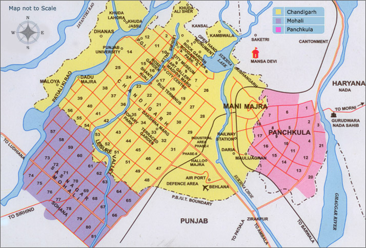 Various regions of Tricity